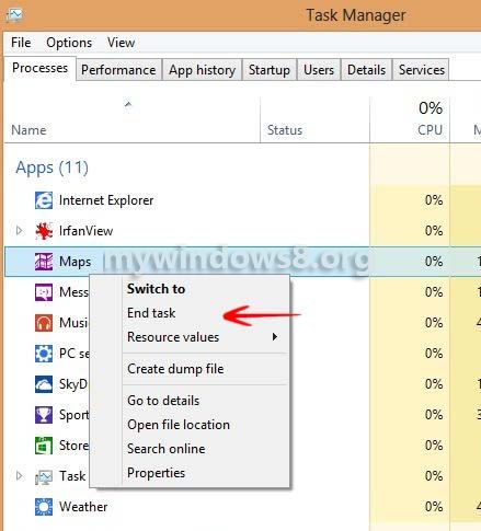 task manager close all apps