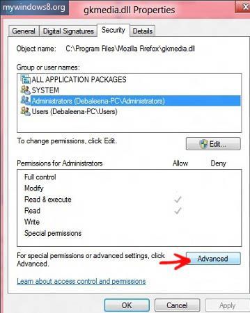 you require permission from system windows 8