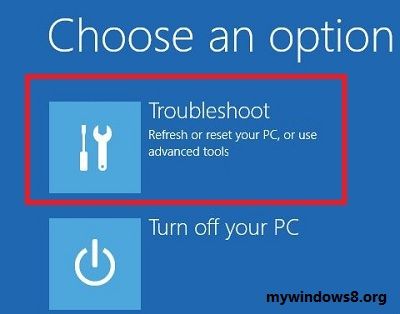 Click on Troubleshoot