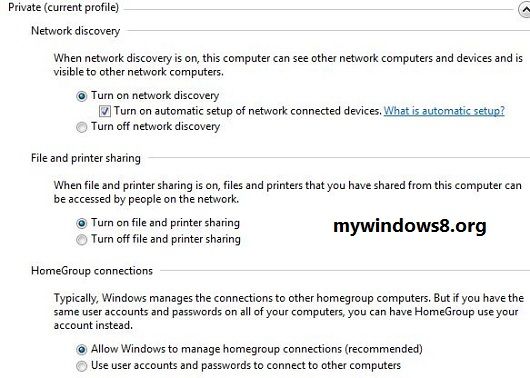 Private Network Settings