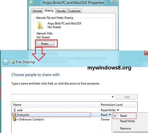 Share Files in Windows 8