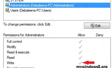 grant read write permission to external drive win dows 8.1