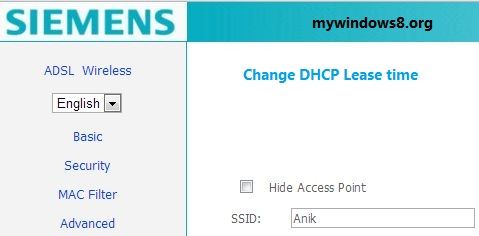 Change DHCP Lease time