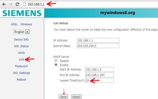 Change DHCP Lease Time