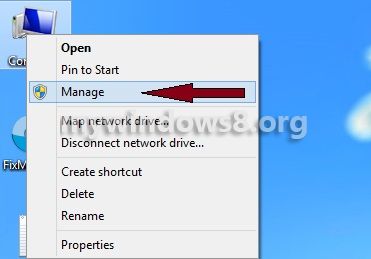 click on manage from my computer