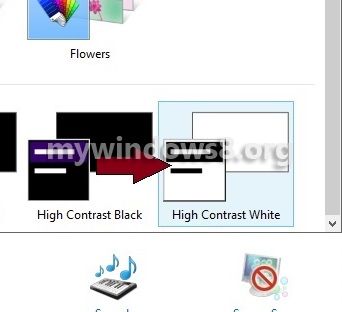 Turn High Contrast White theme