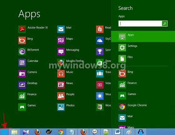 Windows 8 Start menu