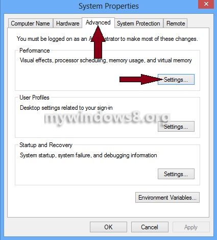 como remover o arquivo de paginação que aparece no windows 8