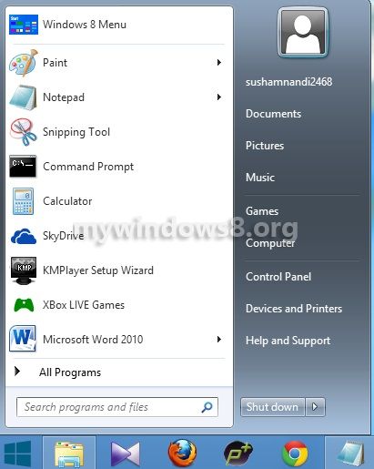 Windows 7 Start menu