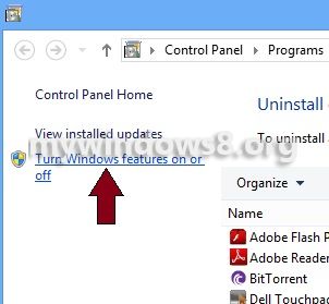 Turn Windows Feature on or off