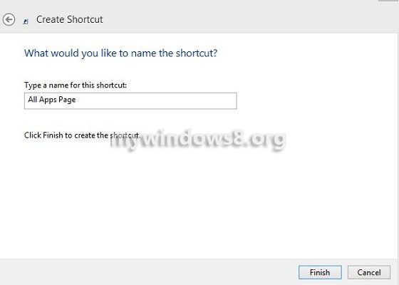 Name the shortcut