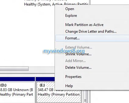 how to format my hard drive windows 8.1