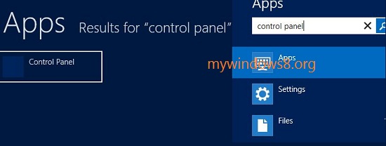 Open Control Panel in Windows 8