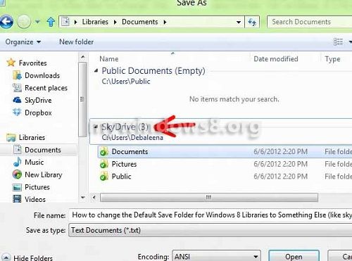 how to change default hard drive windows 8