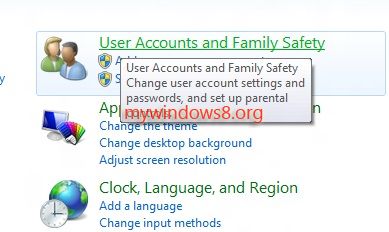 user account and family safety