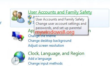 User account and family safety