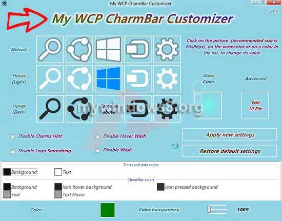 WCP Charms Bar Customizer