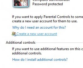 Create a new user Account