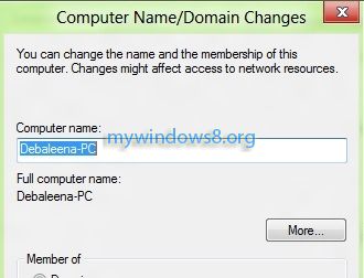 Rename Windows 8 computer