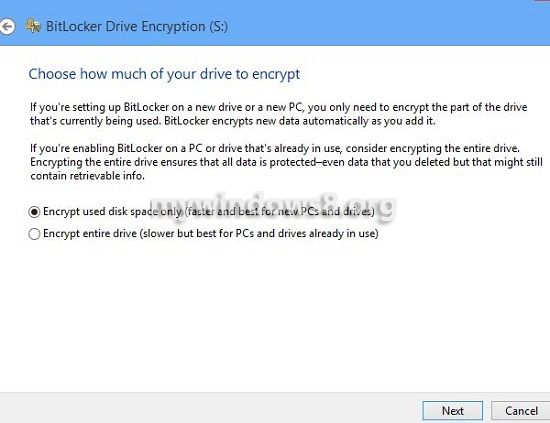 Select encrypt mode