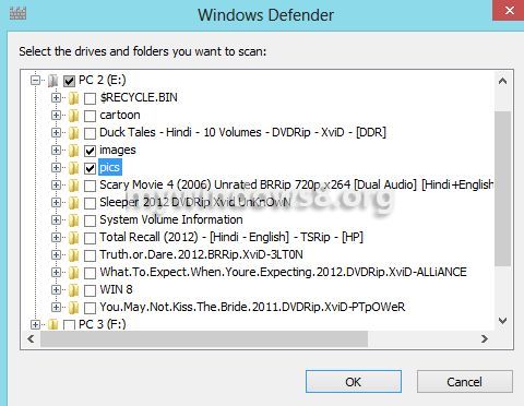 Select drive or folder