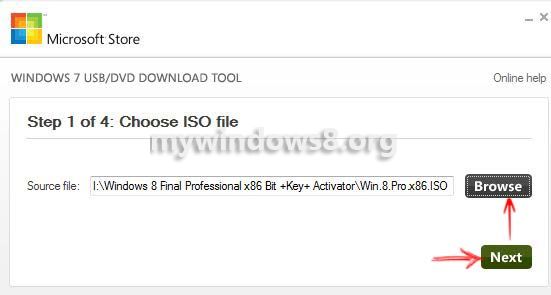 select Windows 8 iso file