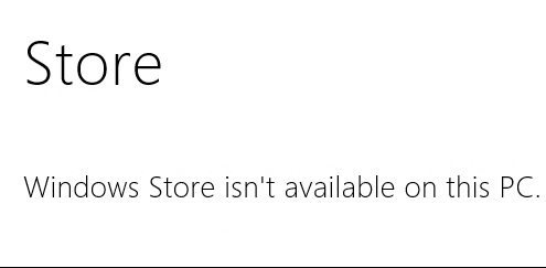 Windows Store Disabled