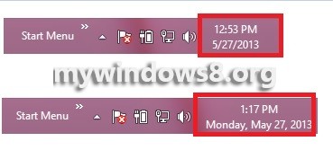 Date and time format in windows 8