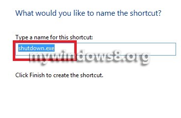 Name of shortcut