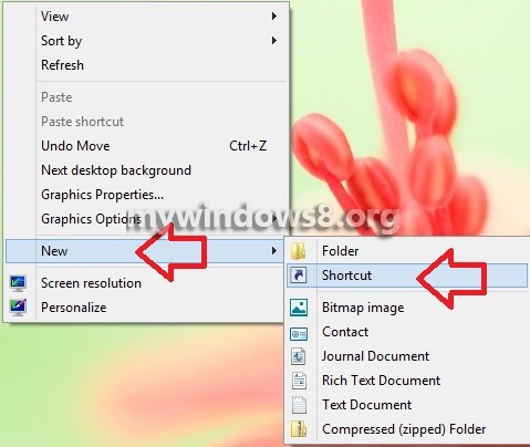 Create New Shortcut