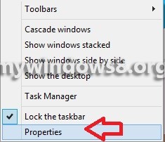 Taskbar Properties