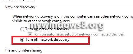 Turn Network Discovery On or Off