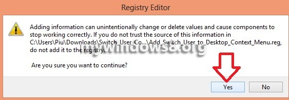 Registry Edit Confirmation