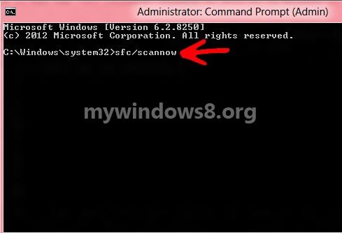 how to run sfc /scannow as part of windows 8
