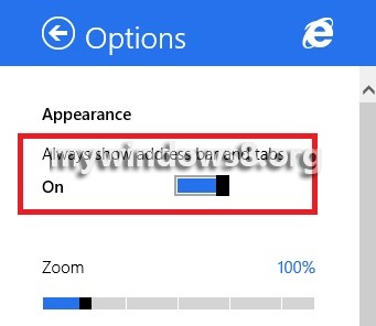 Always Show Address Bar and Tabs