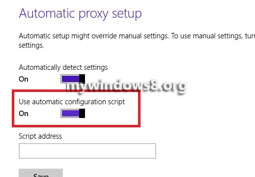 enable Automatic Proxy Setup