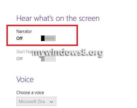 windows 8.1 turn off narrator