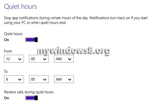 Quiet Hours in Windows 8.1