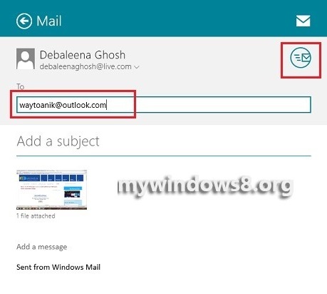 Share Web Links via Email in Windows 8.1