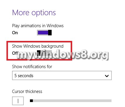 Show Windows Background Off