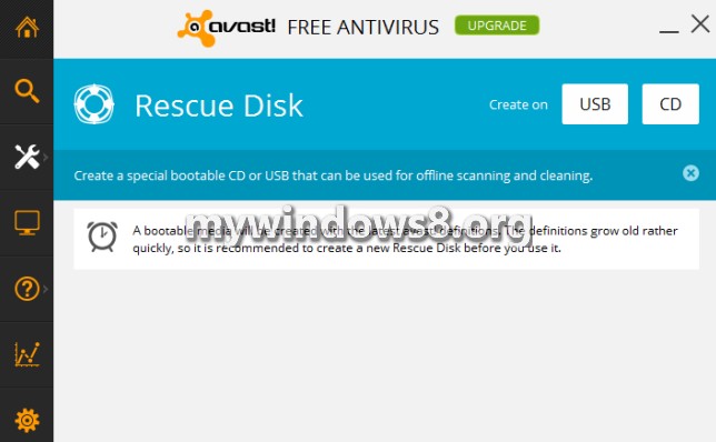 Create Avast bootable rescue disk
