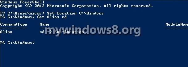 windows powershell supports aliasing