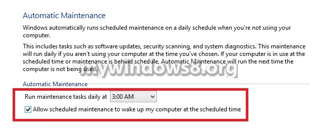 How to Change Maintenance Settings in WIndows 8.1