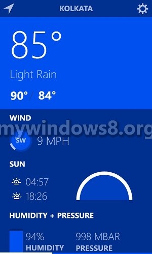 Atmosphere Weather for Windows Phone 8