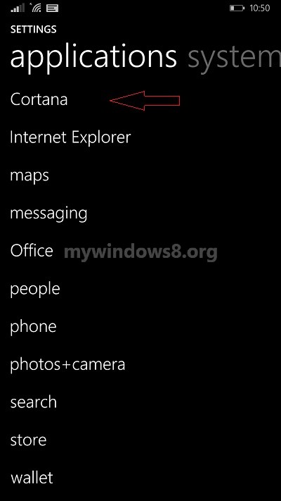 Cortana appeared in Application