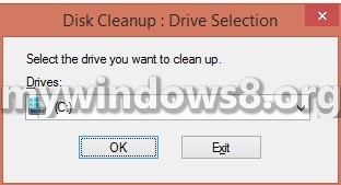 Disk cleanup drive selection