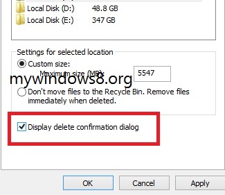 Display Delete Confirmation