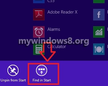 Find in Start in Windows 8.1