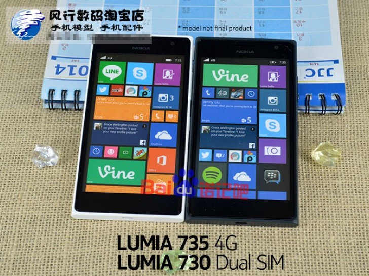 Photos of Nokia Lumia 730 and Lumia 735 leaked before release
