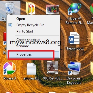 Recycle Bin Properties